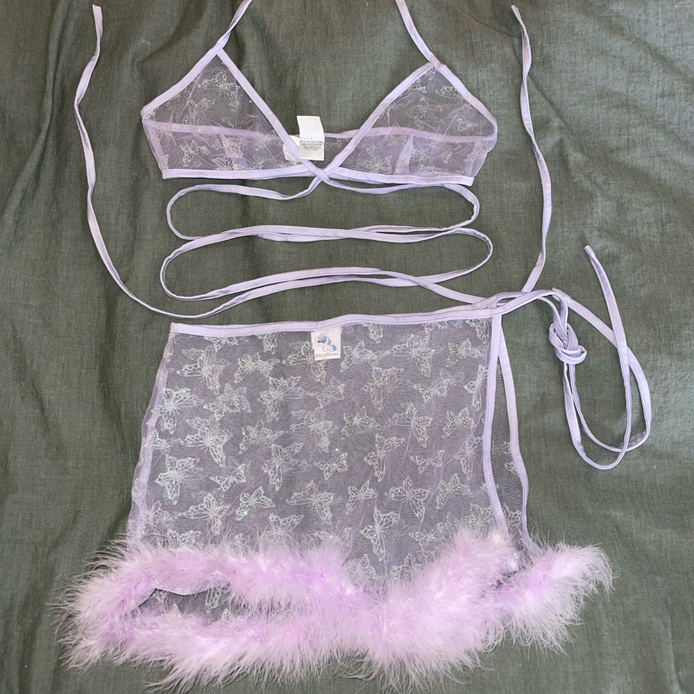 iHeartRaves Lavender Sheer Butterfly Set